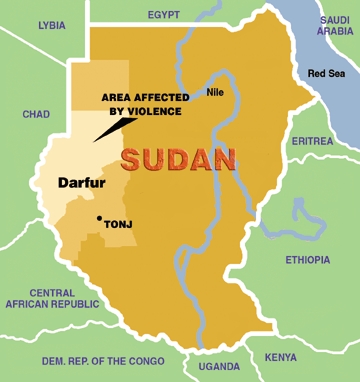 Map of Sudan showing Darfur Province. I recently read Karen Armstrong's 